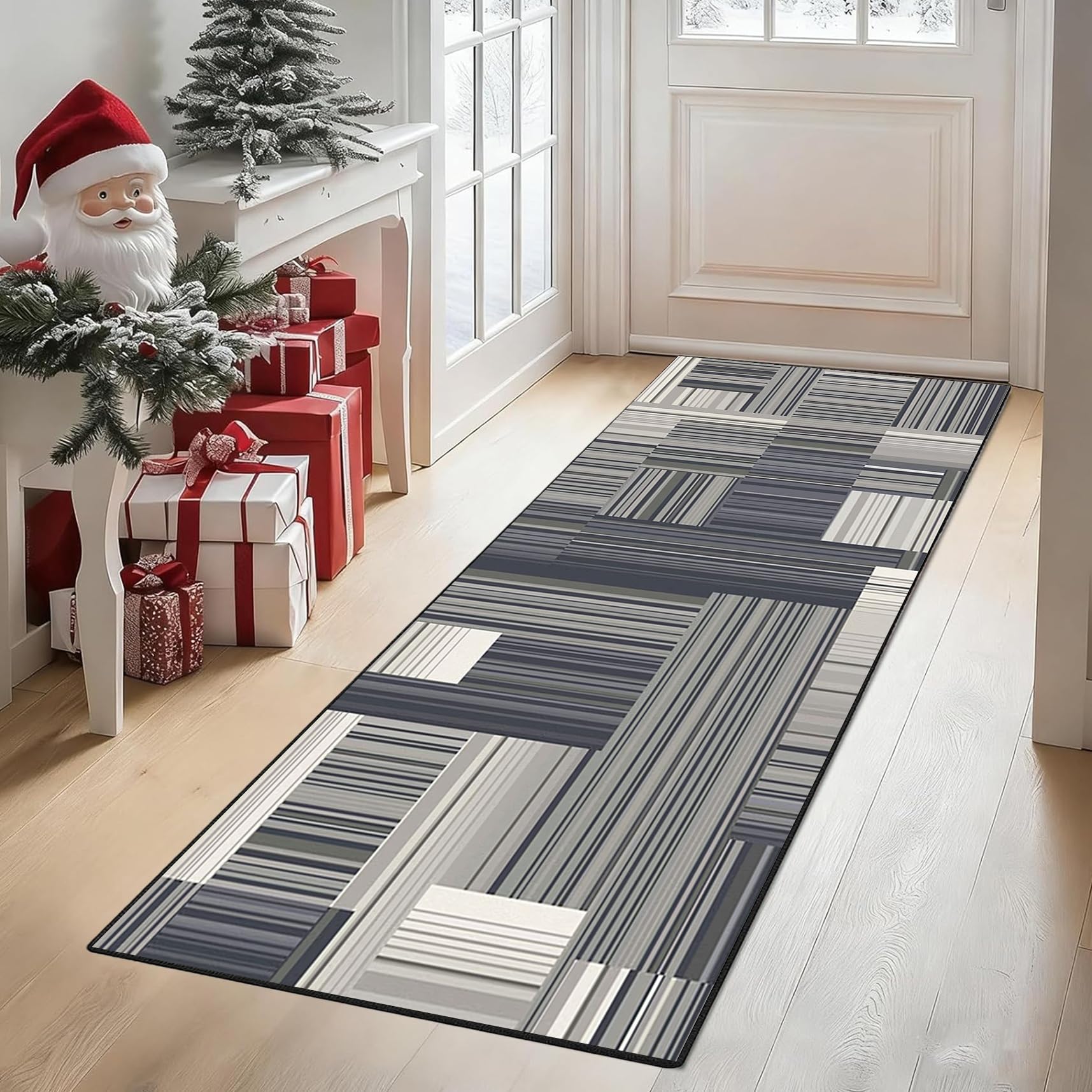 Wohnzimmerteppiche 70 x 225 cm rutschfest - Waschbar - Saugfähig – Kurzflor, Weiche & Langlebige Teppich Läufer Flur Bettvorleger für Flur Küche Wohnzimmer Diele, Eingang, A