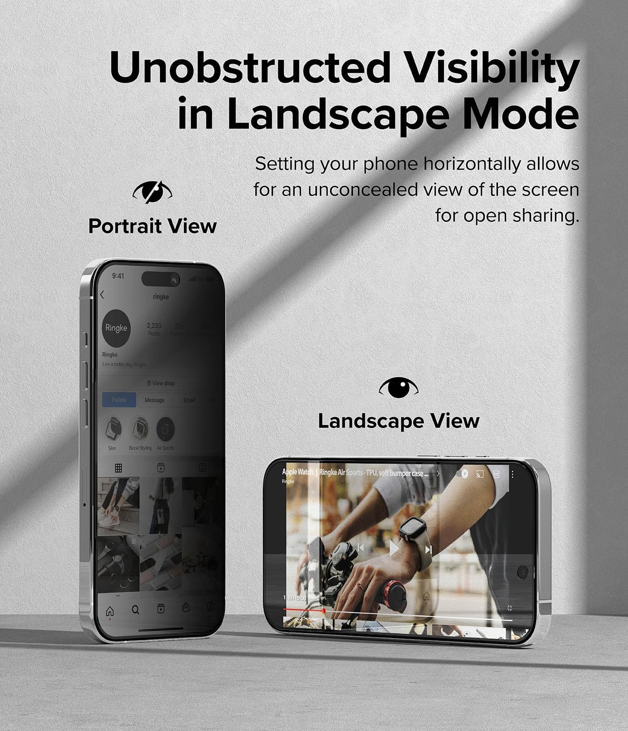 Ringke Privacy Glass [Feel Better in Public] Compatible with iPhone 15 Pro Screen Protector, Easy to Install Case Friendly Tempered Glass Anti-spy Privacy Screen Protector with Installation Tool