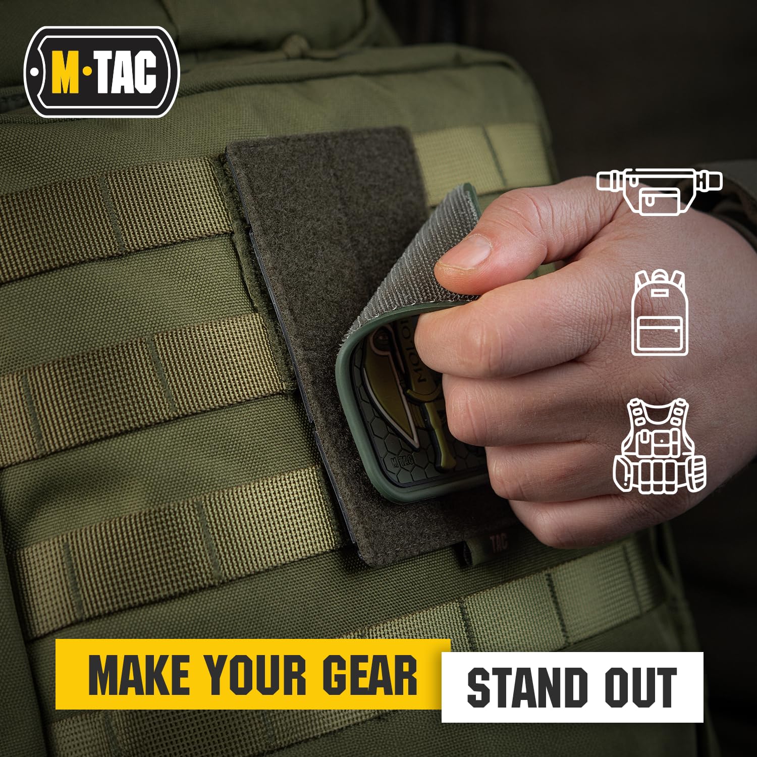 M-Tac Tactical Morale Patch Hook And Loop Display Board Molle, Jacky's, 80 x 135