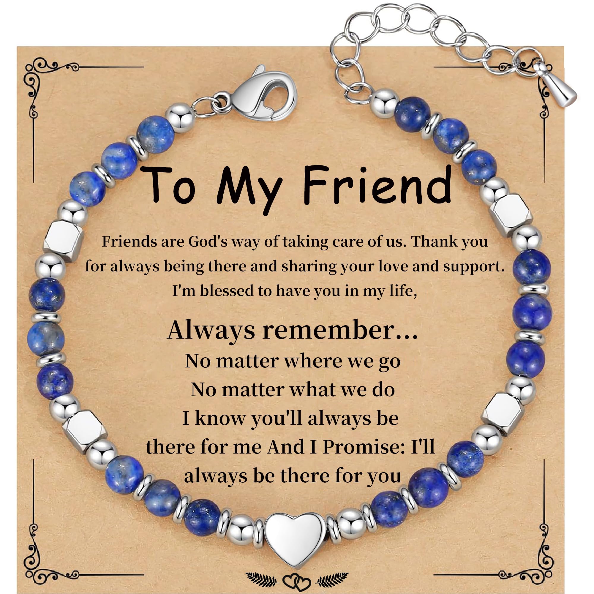 Best Friend Bracelet Gifts for Women Sister Bestie, Christmas Gift for Teens Mom Daughter Granddaughter Birthday Gift for Her Stocking Stuffers