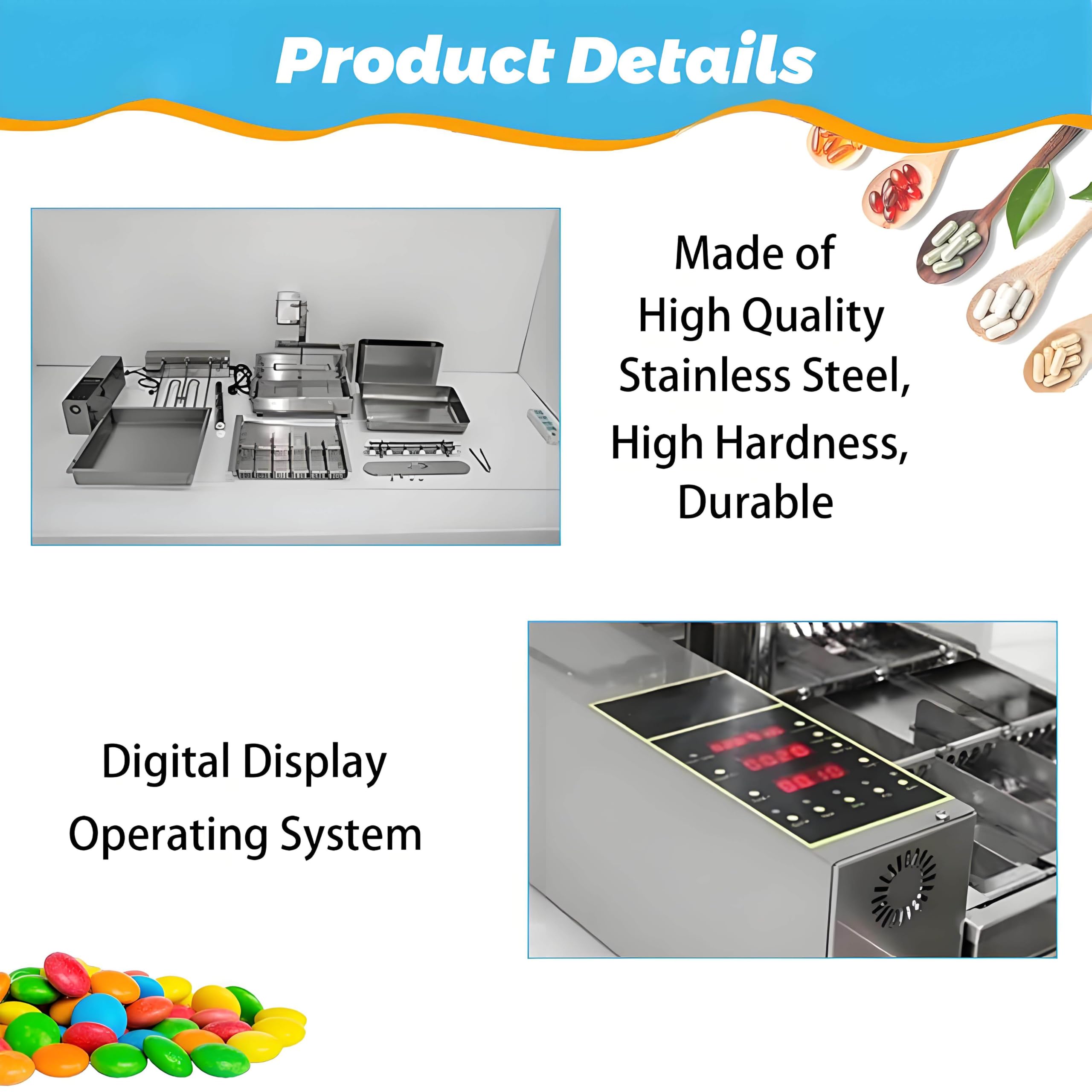 Máquina automática de donas, freidora Digital de donas, máquina para Hacer donas, freír Mini donas, Espesor Ajustable, Acero Inoxidable, tolva de 5,5 l, 1800 Unidades/h