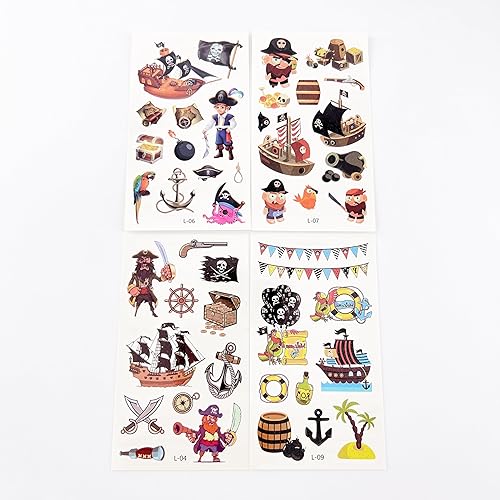 Miniatura 8 de 10 hojas de tatuajes temporales de dibujos animados para niños y niñas, suministros de recuerdo de fiesta, relleno de bolsas de golosinas (tatuajes