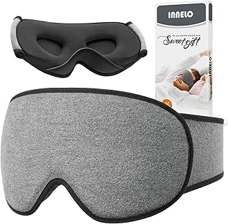 Sleep Mask Wide Adjustable Strap, Ultra Soft Comfortable Eye Mask for Sleeping, 100% Blackout for Women & Men, Travel, Nap, Yoga, Grey