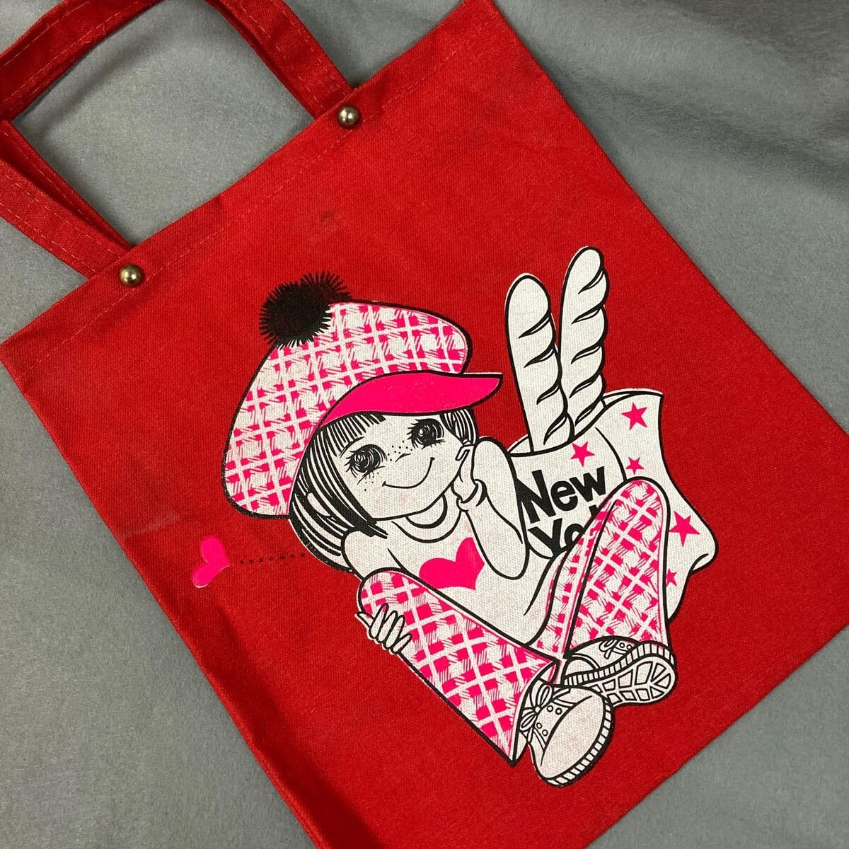 Amazon.co.jp: 昭和レトロ 女の子イラストバッグ 当時物 レトロポップ 