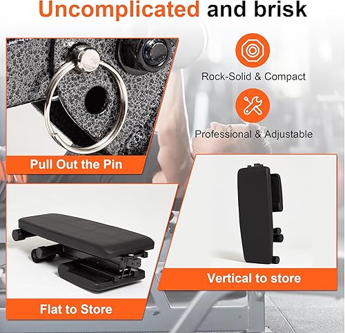 Miniatura 5 de BARWING 10-5-4-2 Weight Bench Adjustable Exercise  800 LB Heavy Incline Decline Bench Press for Home Gym More Stable and Posture Adjustments  5 Min