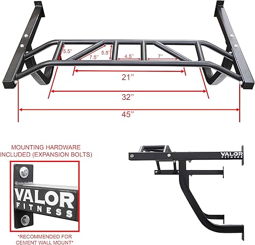 Miniatura 6 de Valor Fitness CHN-3 Straight & CHN-UP - Barras de pared para ejercicios y entrenamiento