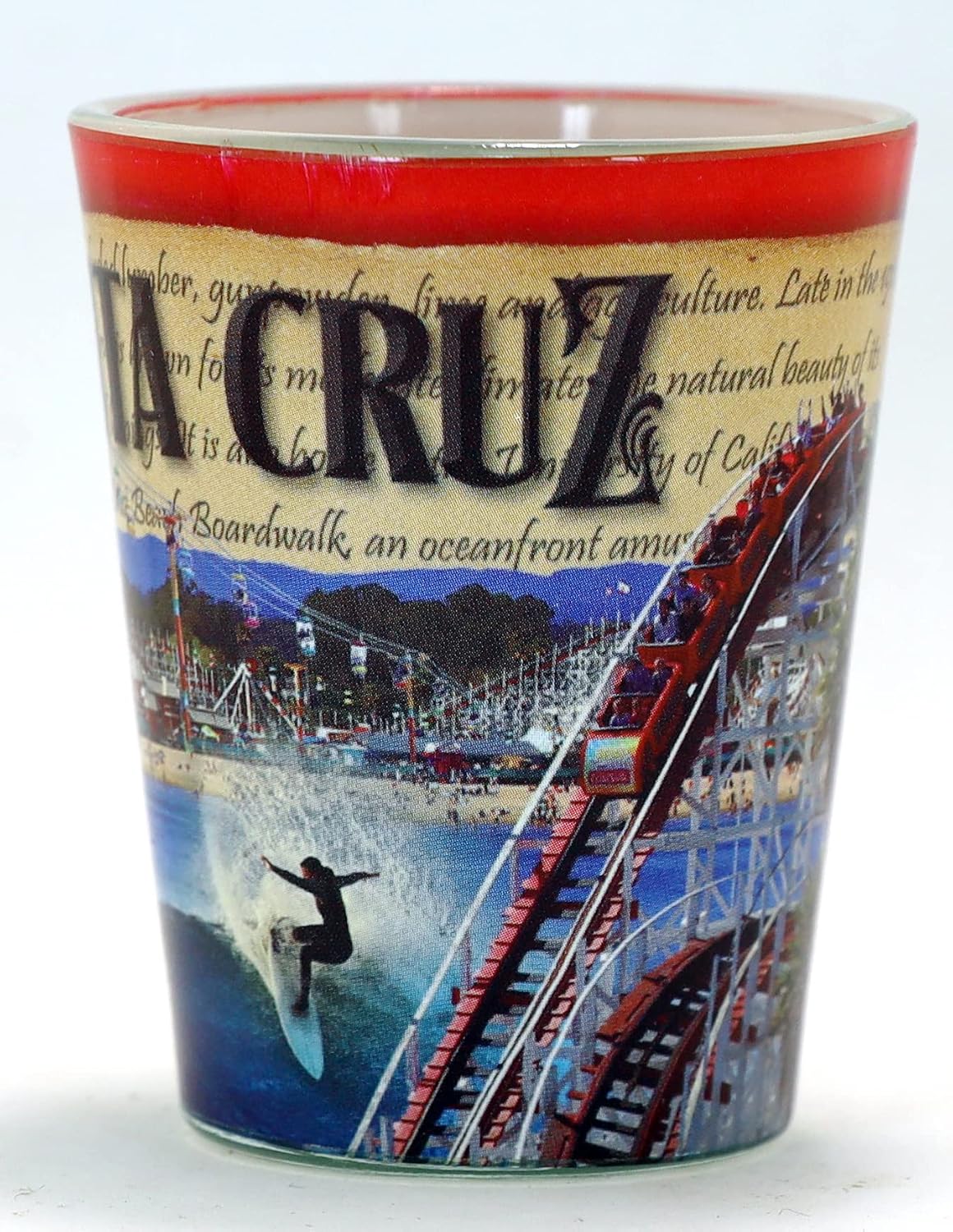 Santa Cruz California Stamp Design Shot Glass image 2