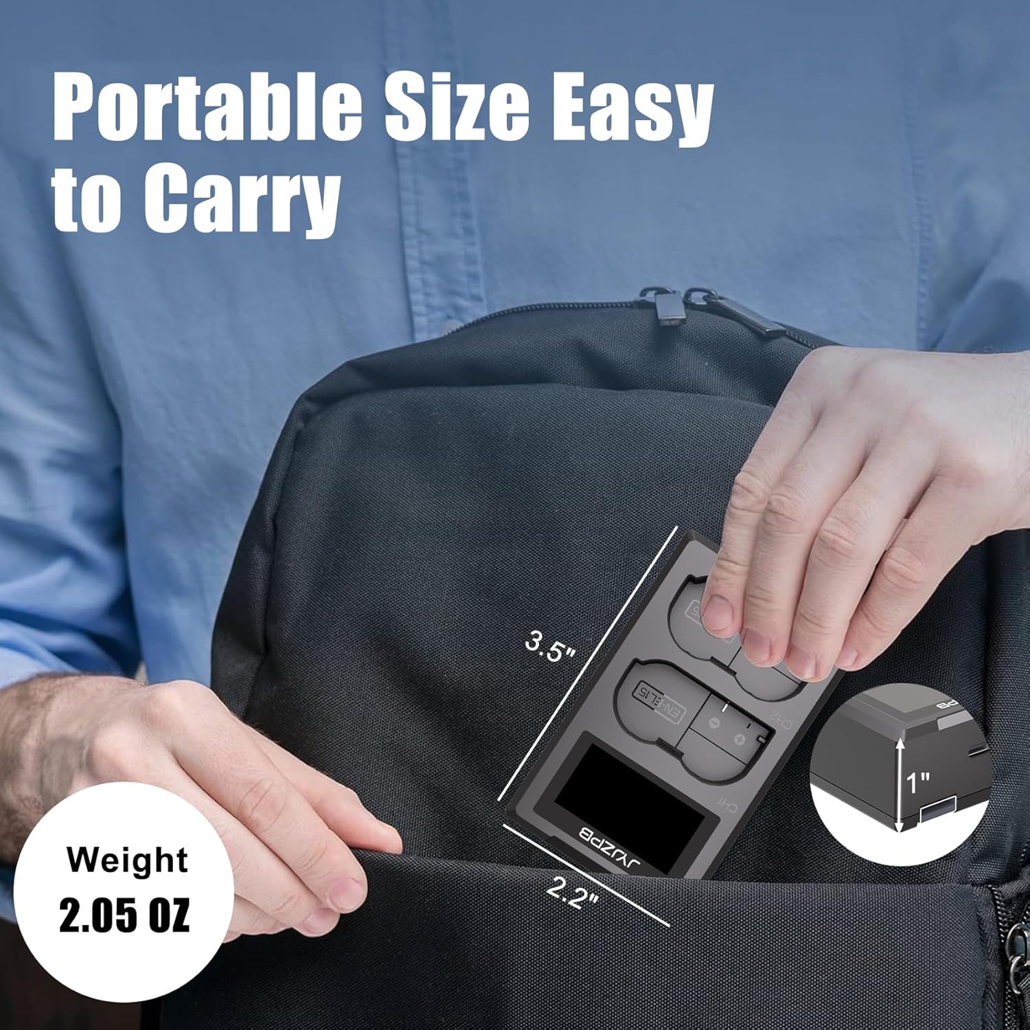 JYJZPB EN-EL15C Battery and Charger Set with Built in Cable Compatible for Nikon D7000 D7100 D7200 D7500 D750 ZF Z6 Z6 ii Z7 Z8 D500 D850 ZR Camera Battery, 2200mAh Long Lasting Power