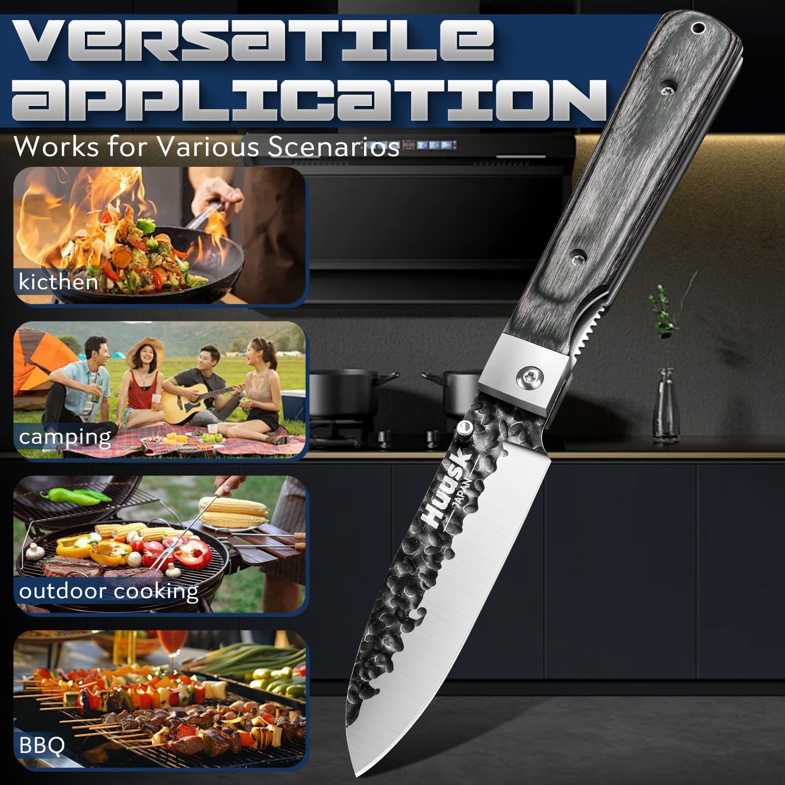 Huusk Japanese Folding Santoku Knife - Pocket Chef Knife — Amazon image 6