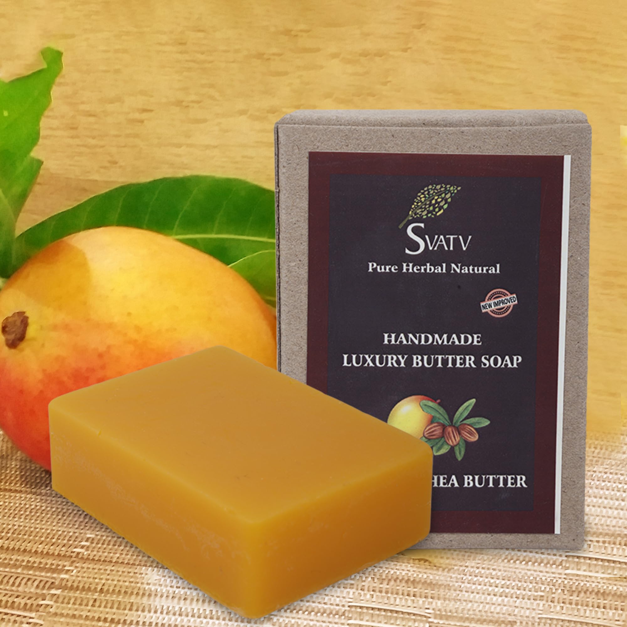 SVATV Handmade Sugar Natural Soap ll For All Skin types 100g Bar ll Kosher Certified (Mango Shea Butter)