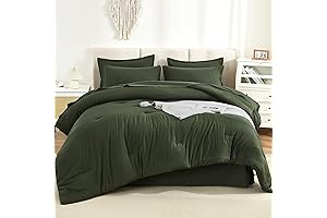 Litanika Easy Care Premium 7-Piece Olive Green Comforter Set King