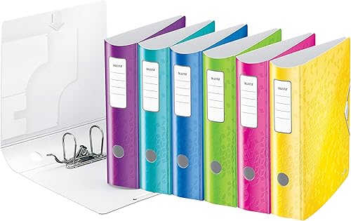 Miniatura 32 de LEITZ 11060036 – Archivo de palanca Polyfoam 180º Curvo con Cierre de Goma Active Wow DIN A4 2.953 in Azul Metálico