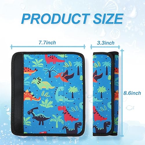 Miniatura 2 de Frienda 4 piezas de fundas para cinturón de seguridad de automóvil para niños, correas de asiento de automóvil, almohadillas suaves para cinturón de