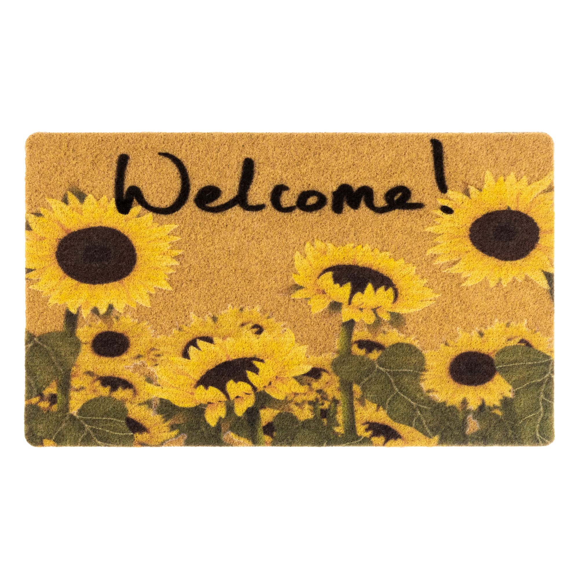 Hello Welcome Spring Summer Coir Doormats - Floral Doormat Rug Non-Slip Coir Flowers Door Mats 17x29