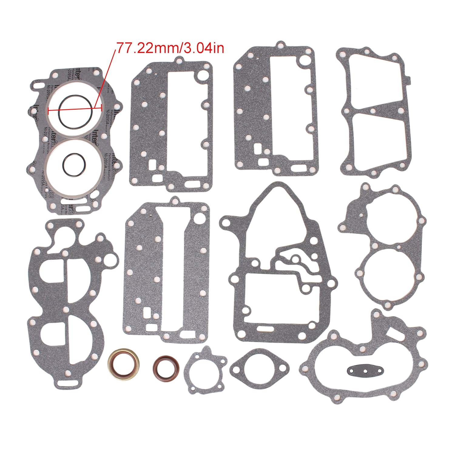 Boat Engine 392615 392567 433941 0392615 0392567 0433941 Power Head Powerhead Gasket Set Kits for Evinrude Johnson OMC BRP Outboard Motor 20HP 25HP 30HP 35HP 2cyl, fit Sierra 18-4307