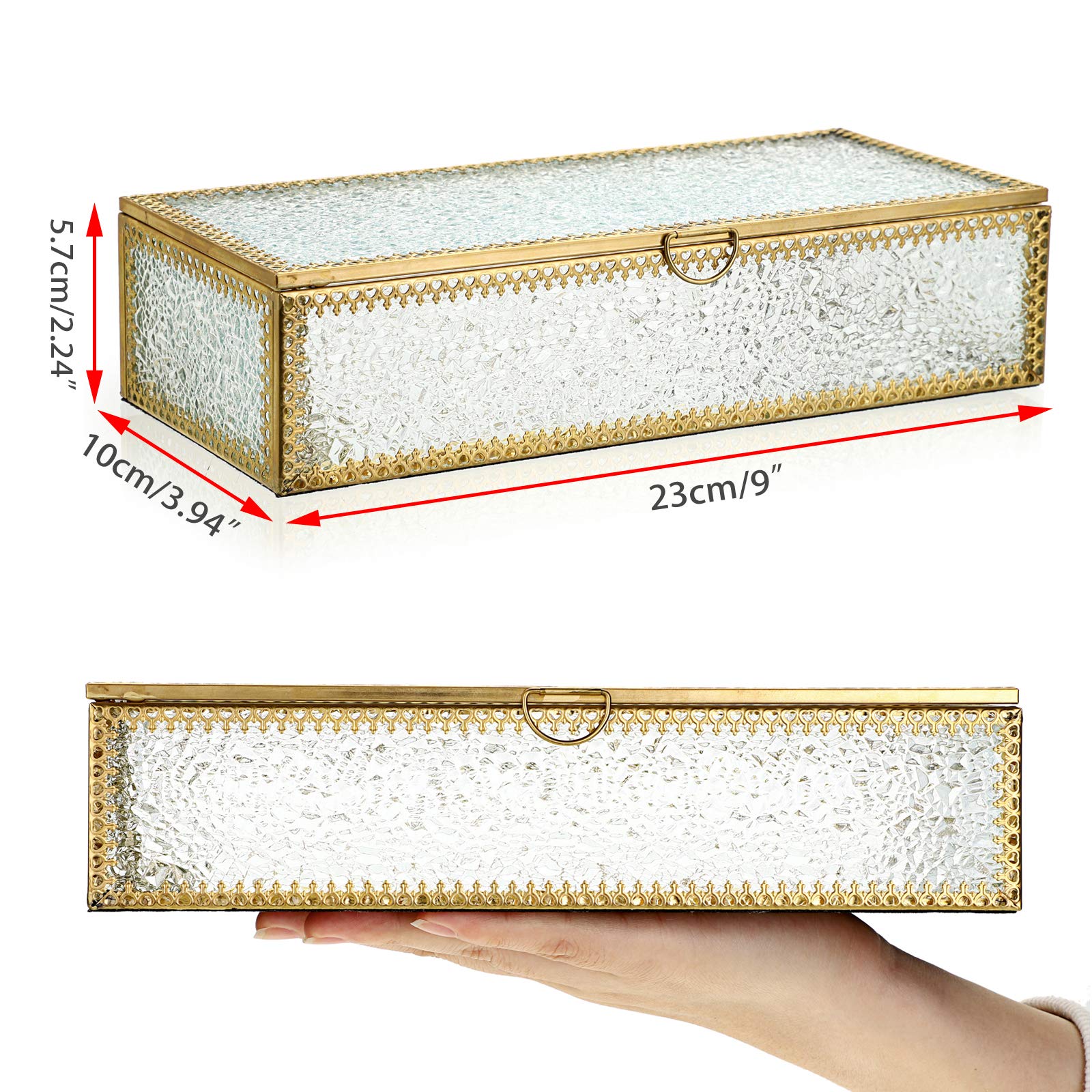 Boîte à Bijoux Vintage Faite à La Main En Verre à 3 Couches