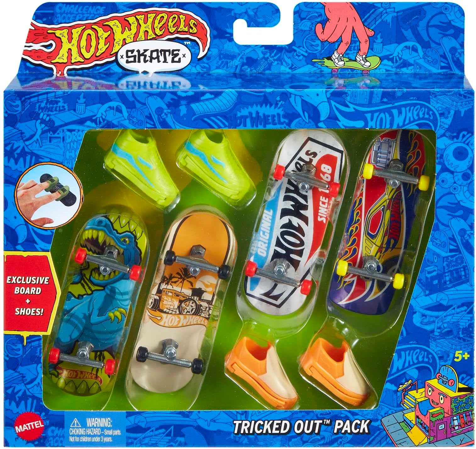 Tony Hawk HNG72 4 Fully Assembled Boards with Quick Axle Wheels and Removable Shoes for Flips and Stunts, for Children Aged 5 and Up