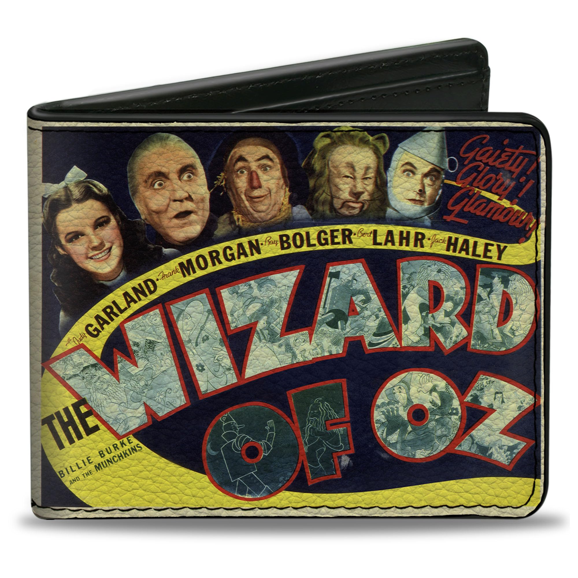 Buckle-Down Movies Wallet, Bifold, The Wizard of Oz Vintage Movie Poster with Characters, Vegan Leather