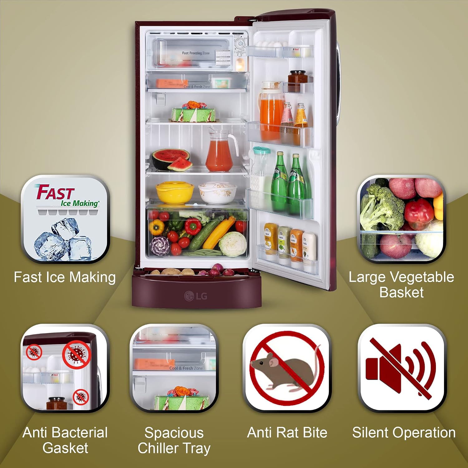 LG GL-D221ASCU refrigerator additional features