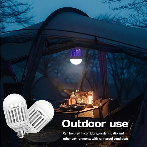 Miniatura 6 de BANPESTT - Bombilla 2 en 1 para matar insectos y mosquitos trampa para mosquitos para interiores y exteriores, trampas eléctricas para control de