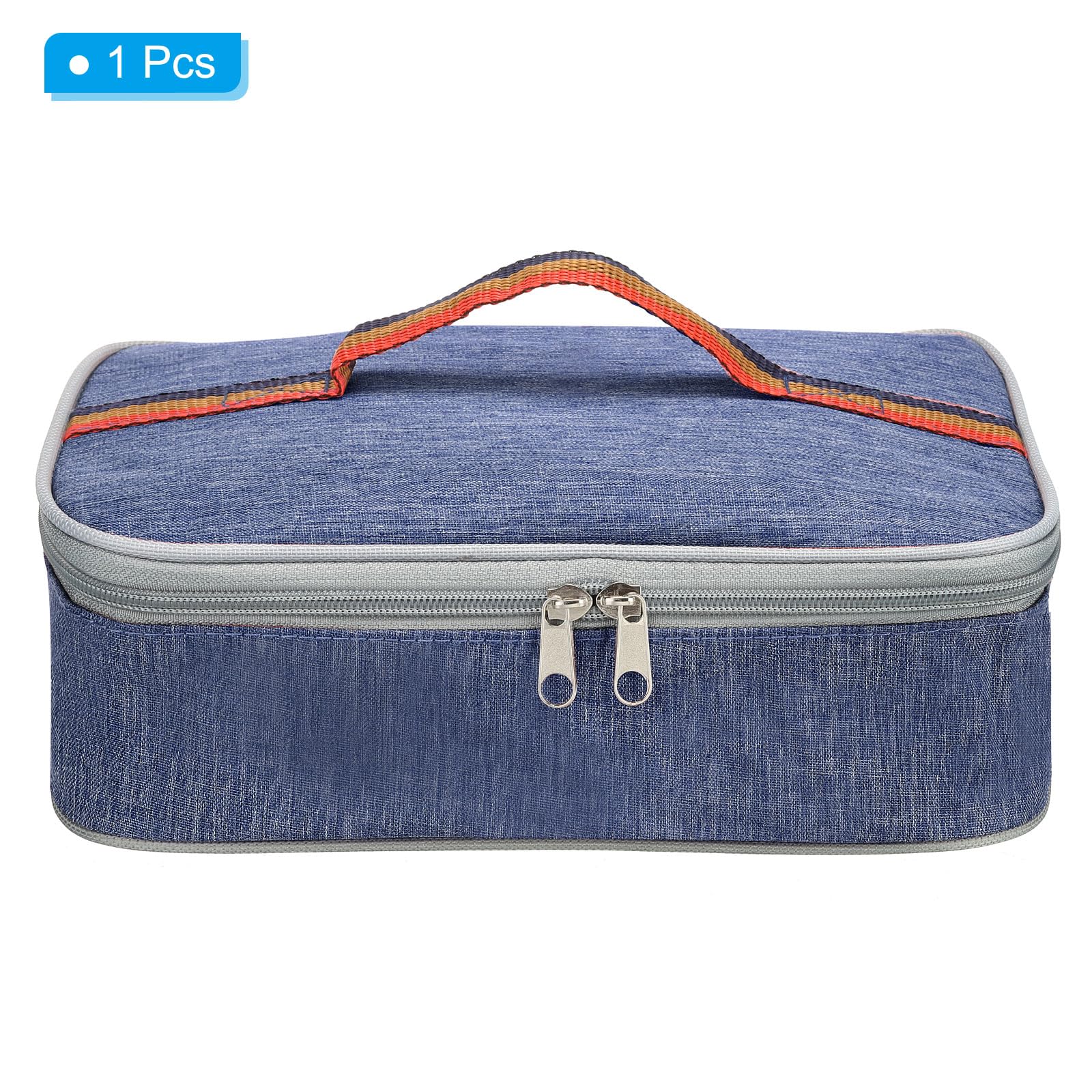 Sacs à déjeuner isothermes 9"x6"x3", contenants Alimentaires Portables, Sacs à Bento Plats, Seau à déjeuner Thermique réutilisable pour Hommes et Femmes, Bleu