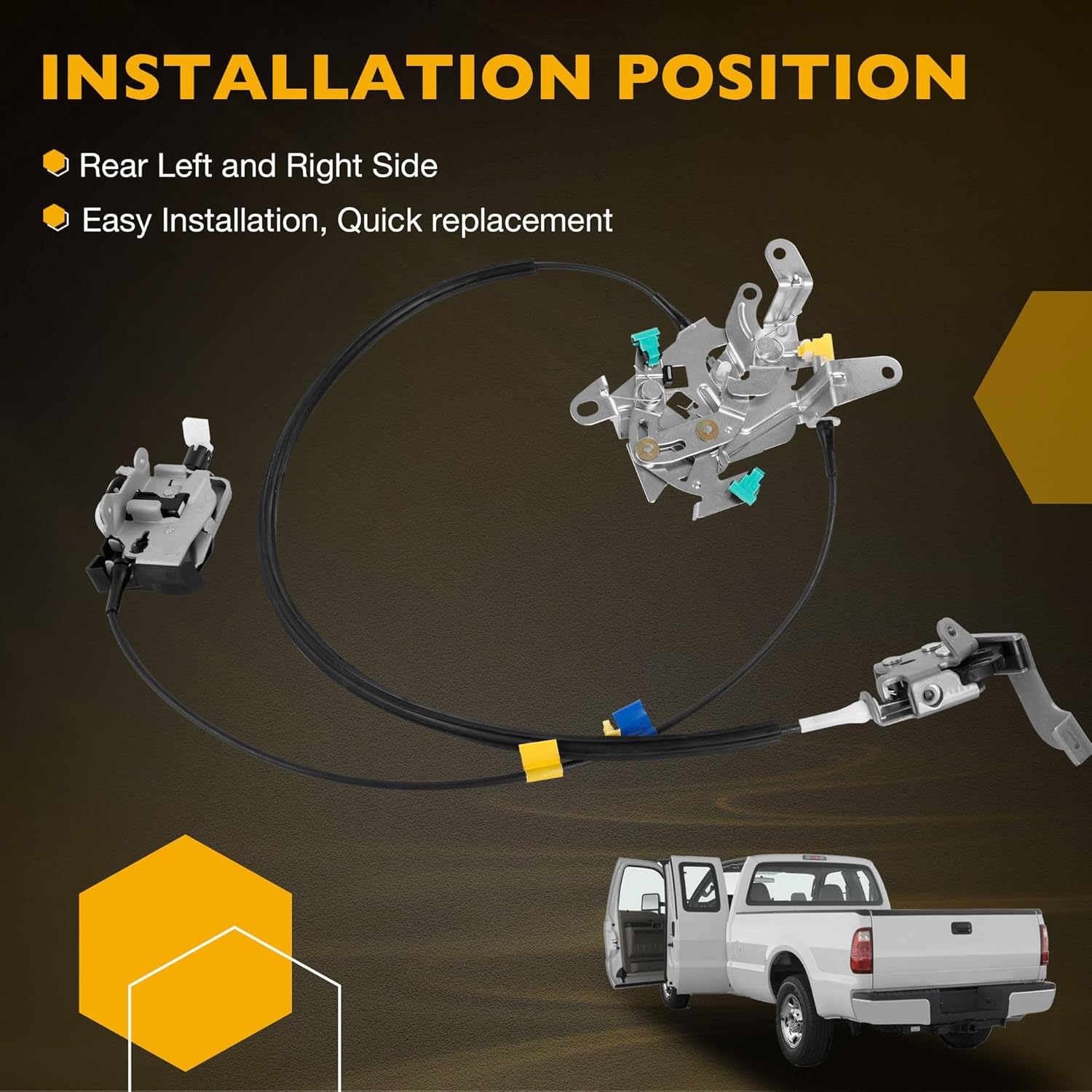 Gledewen Rear Door Lock Latch Actuator LH RH Compatible with 2008-2016 Ford F-250 / F-350 Super Duty Repalces AC3Z28264A01B AC3Z28264A00A 2PCS Driver and Passenger Side Power Door Lock