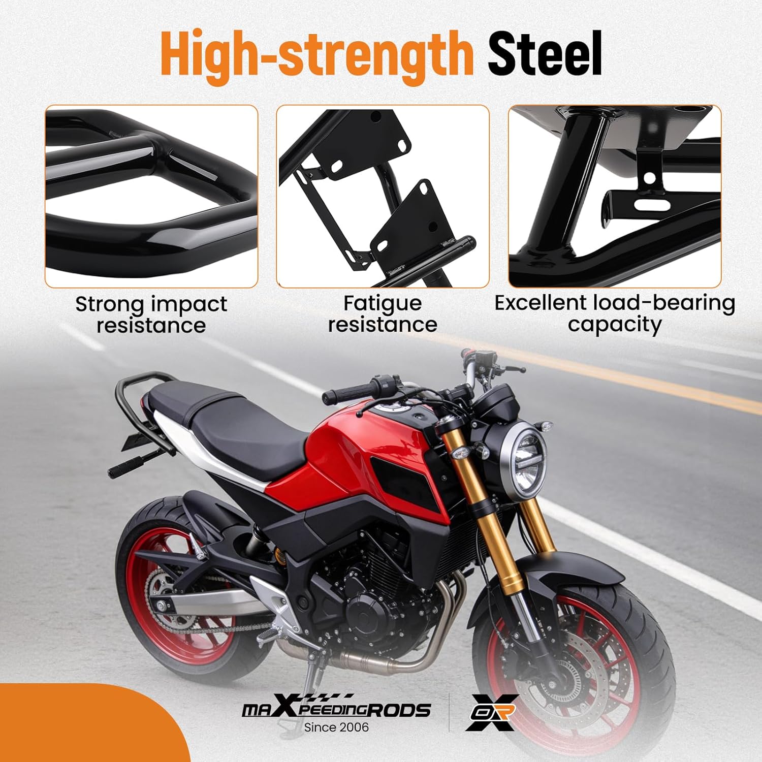 maXpeedingrods Motorcycle Stunt Rear Luggage for 2013-2020 Honda Grom Msx 125 SF