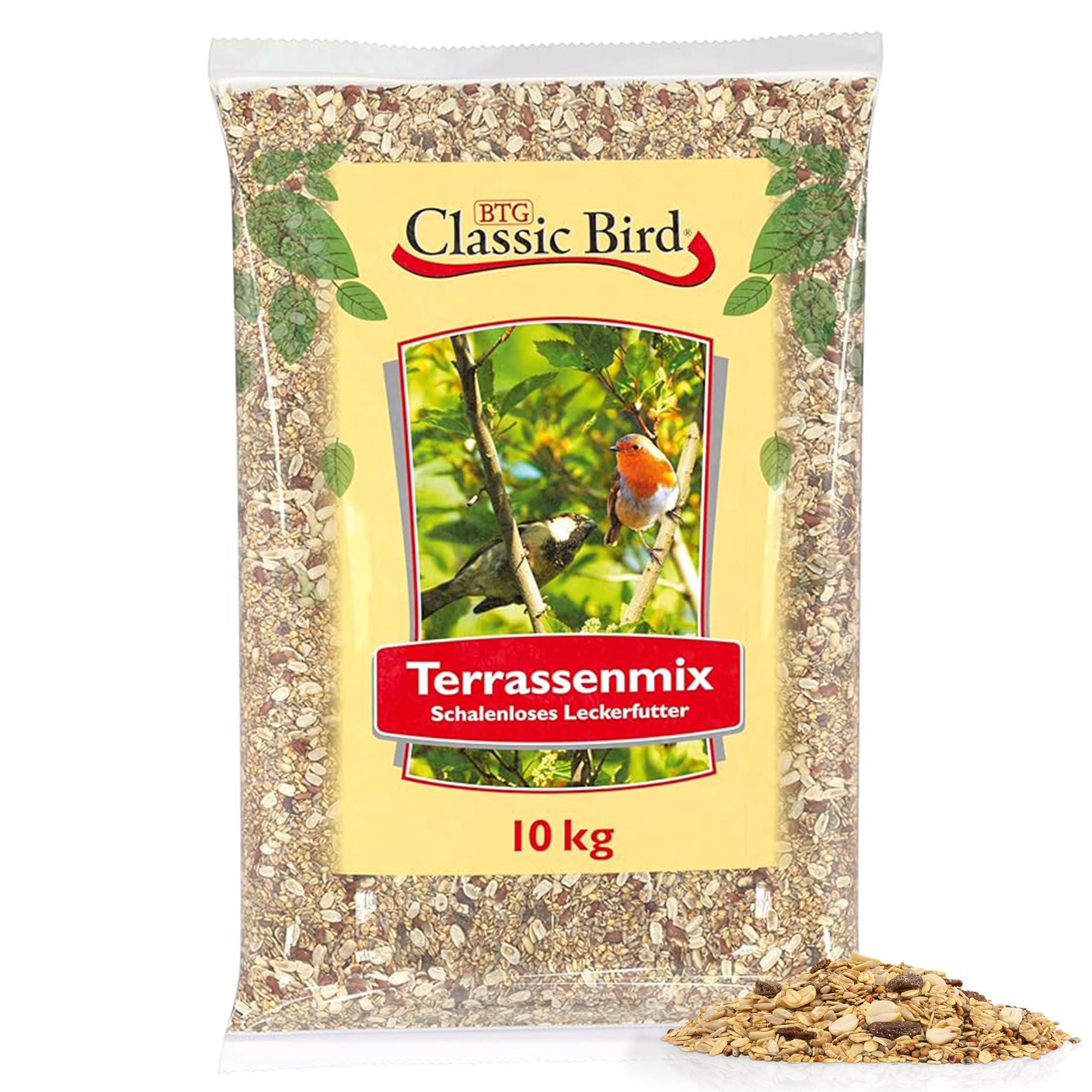 Mangiatoia Terrazzi Mix 10 kg | Mangiatoia semi di arachidi per Uccelli Selvatici | Mangiatoia semi di girasole decorticati | Mangiatoia schalenlos | Giardino uccelli | ganzjahres Mangiatoia