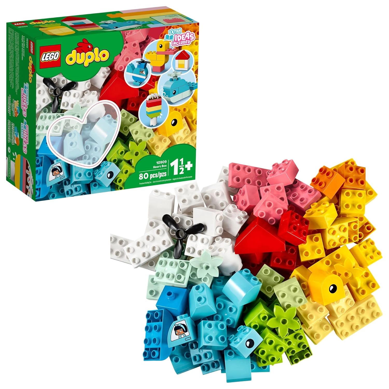 LEGO DUPLO Classic Heart Box First Bricks Building Toy Educational Activity and Development Set Early Learning Toys for