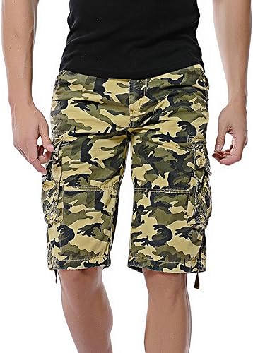 Miniatura 2 de Pantalones cortos cargo de camuflaje para hombre de algodón