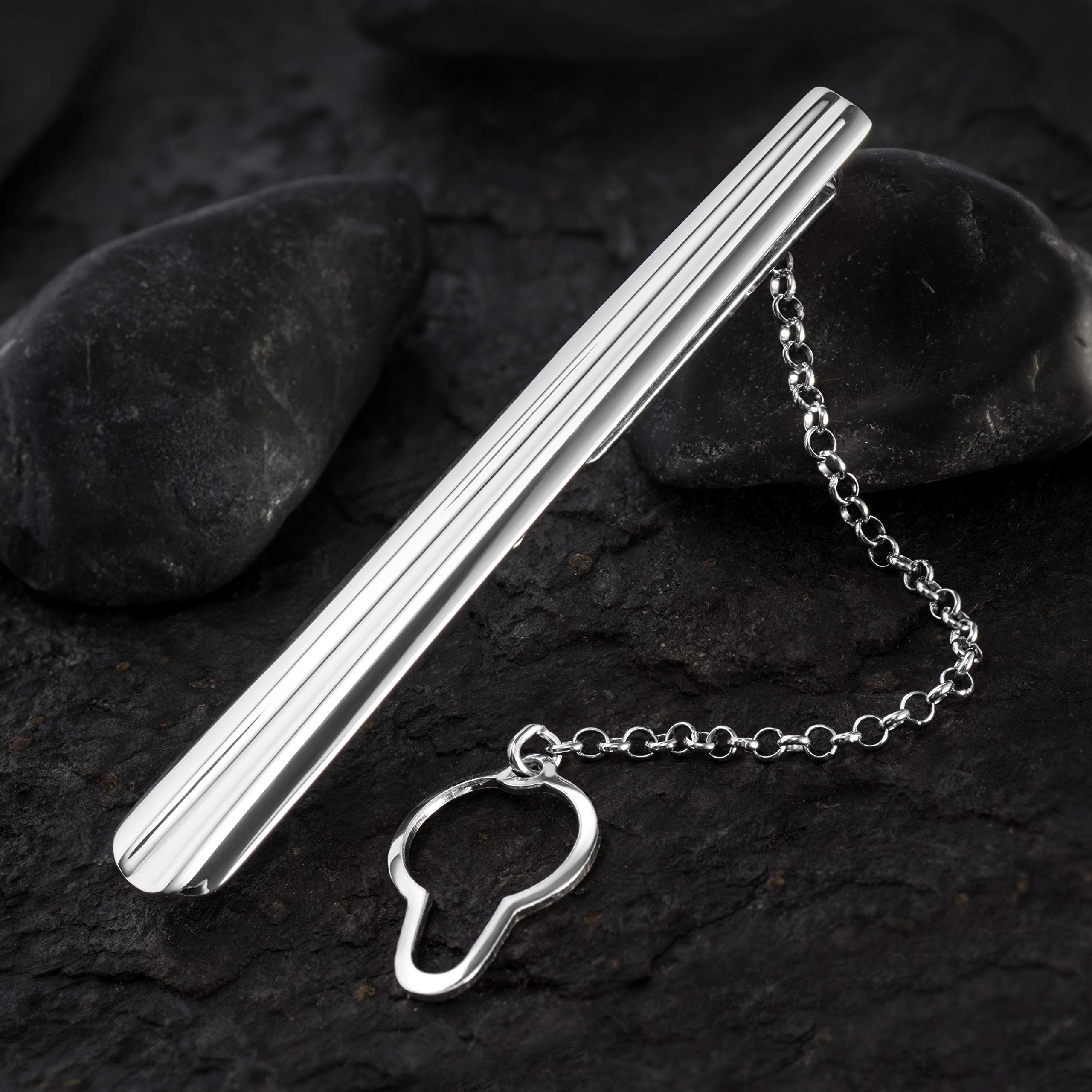 Exquisite 925 Silber Krawattennadel Mit Kettensicherung Hochwertiges Handwerksstück