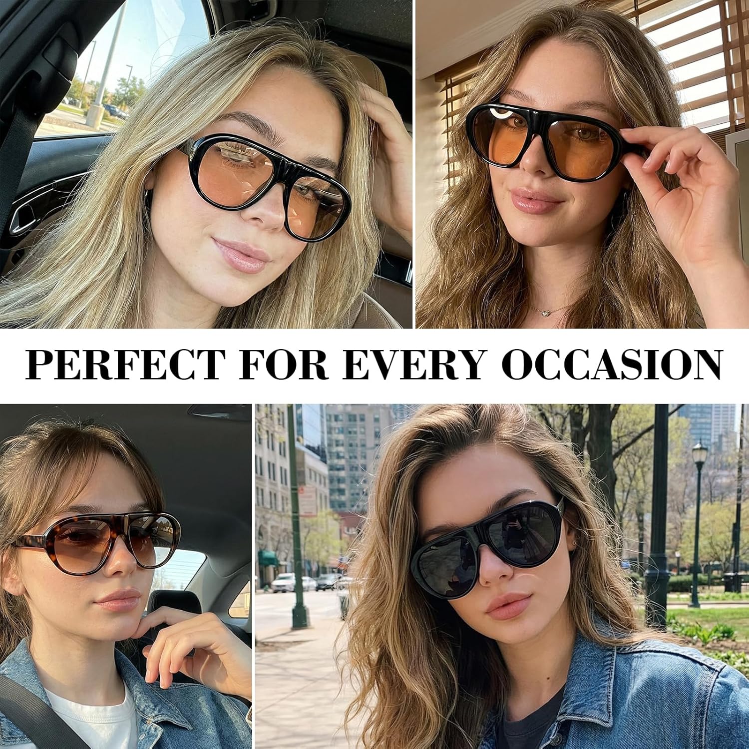 Vintage Aviator Sunglasses for Women Classic Retro Oversized Frame for Fashion Driving Outdoor Use UV400 Protection - Image 6