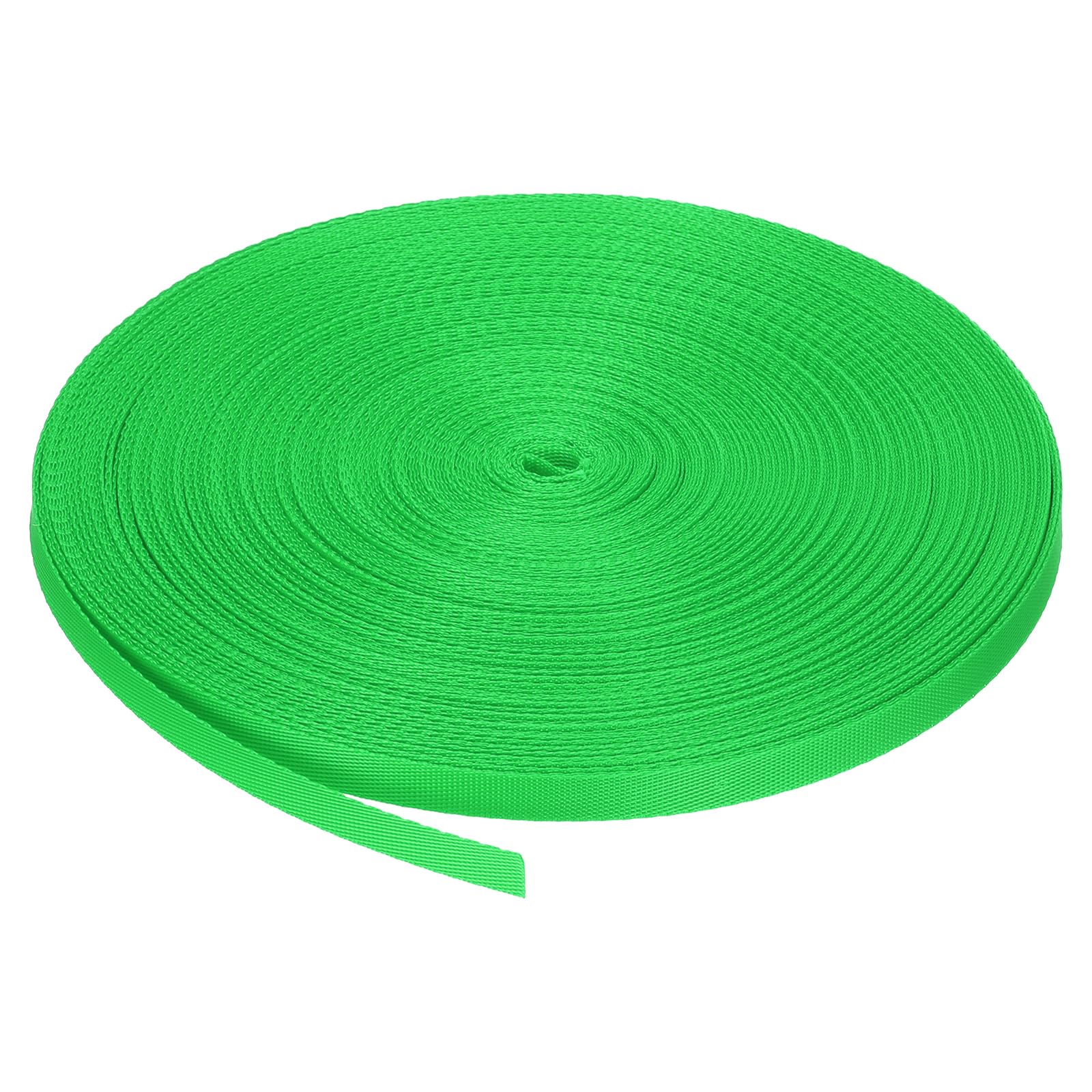 sourcing map Flat Nylon Webbing Strap 3/8 Inch 50 Yards Polypropylene Webbing Apple Green for Backpack, Luggage-rack, Outdoor Climbing, DIY Craft