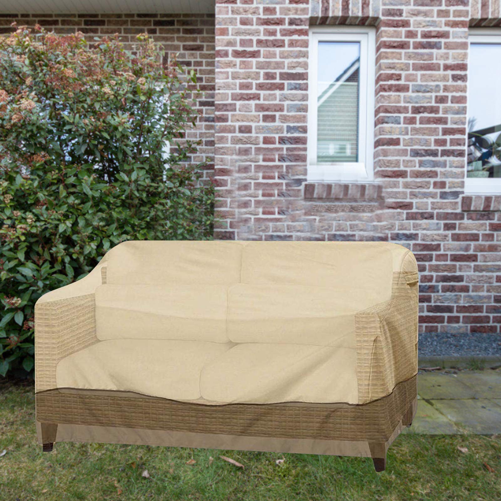 LICHENGTAI Copertura Protettiva per Divano, Copridivano Esterno, Copertura per Divano a 3 Posti Copertura di Panca Anti Vento Anti Polvere Copridivano da Giardino