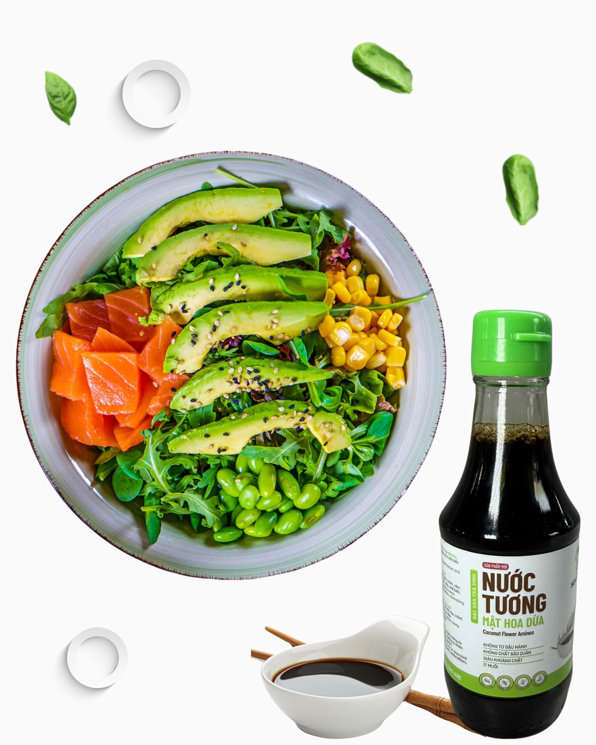 Salsa condimentosa de aminococo – alternativa a la salsa de soja – Vegano, sin gluten, sin soja – Botella de 200 ml