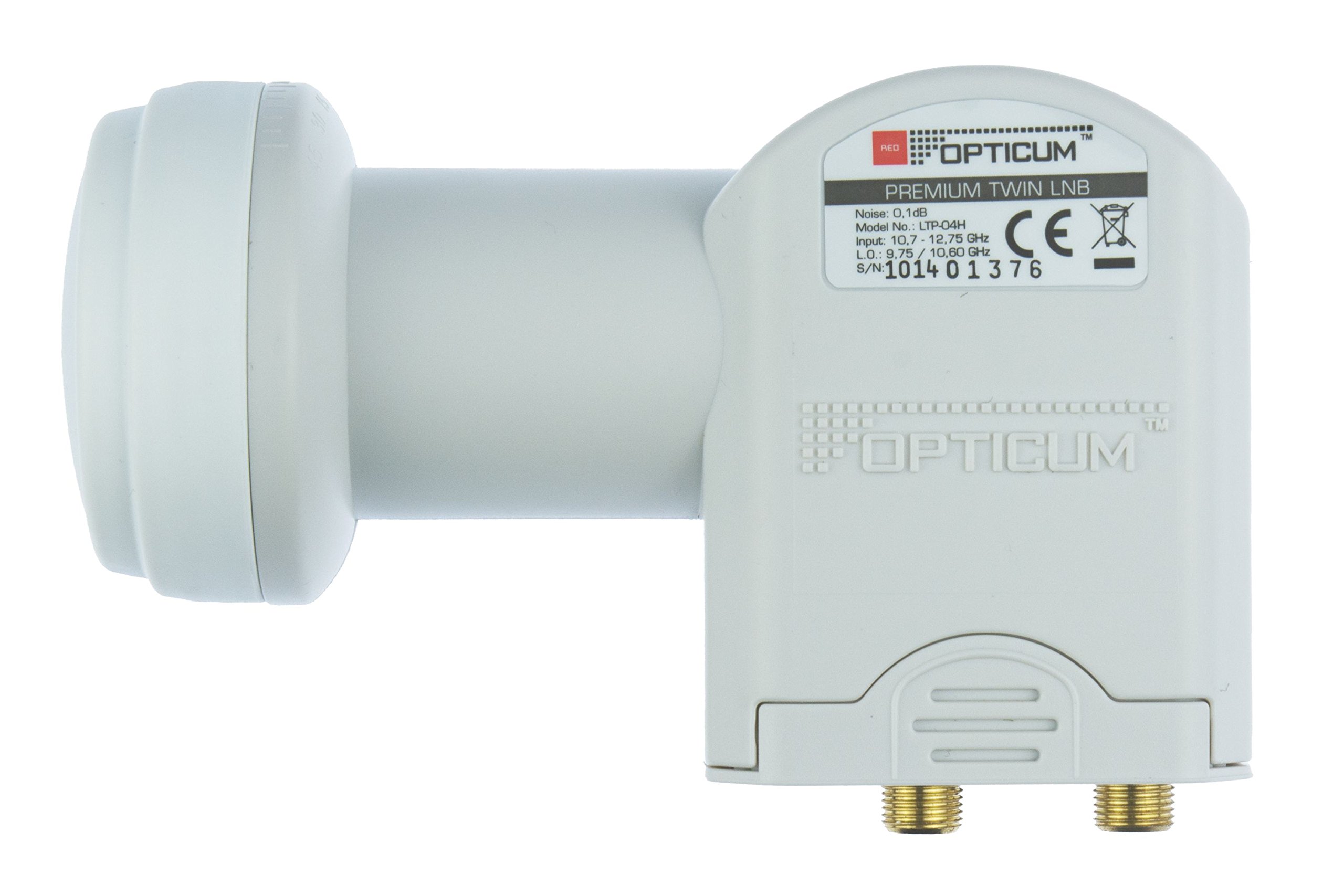 OPTICUM QA80 Parabola 80 cm con staffa LNB & Twin LNB LTP 04H - 4K HD & 3D - Parabola in acciaio resistente alle intemperie - Sistema satellitare per 2 partecipanti - antracite