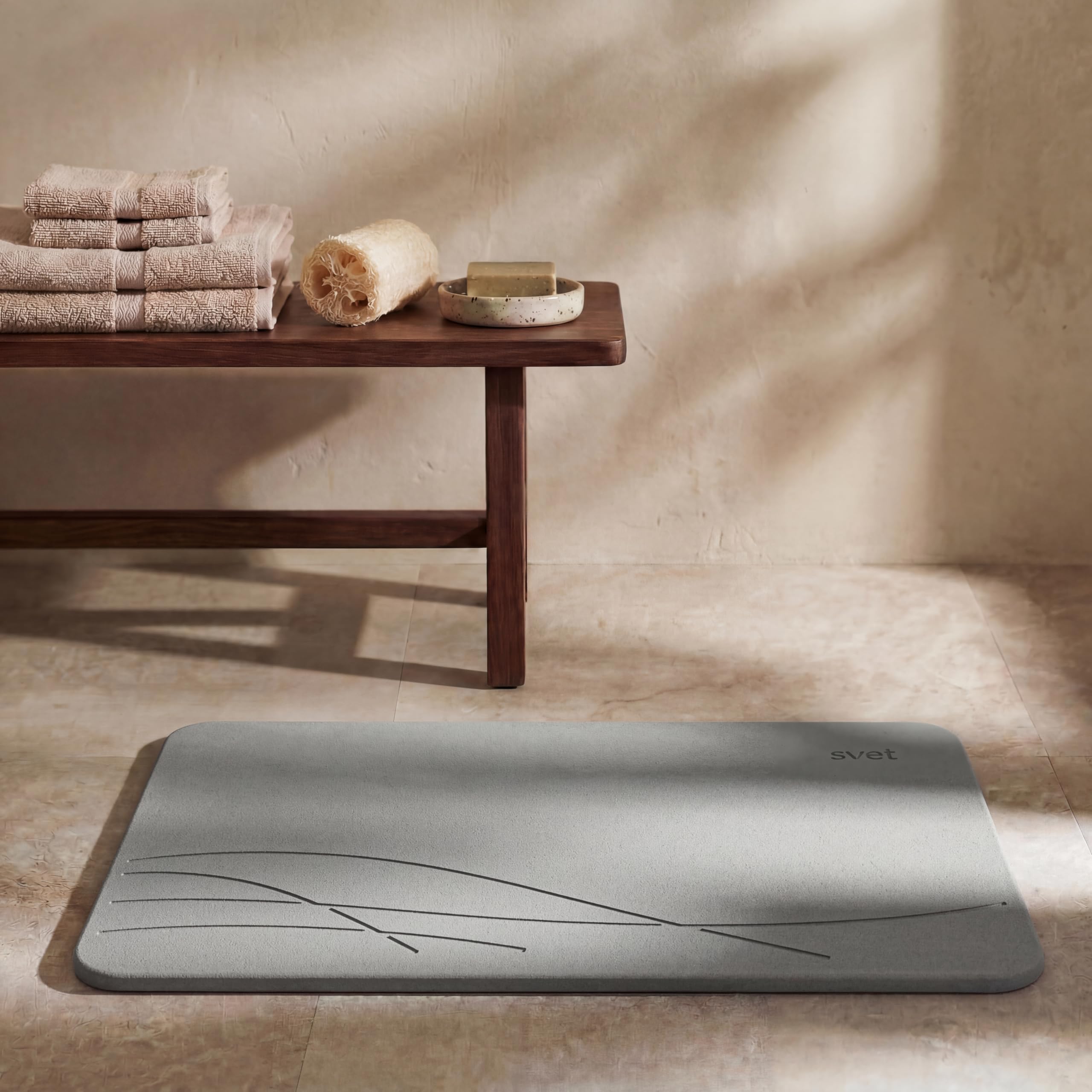 Svet - Alfombra Diatomita Baño - Secado Rápido y Ultra Absorbente, Antideslizante, Antibacteriana y Antihongos, Alfombrilla Baño Diatomita de Piedra. (Mármol Clásico) — view 20