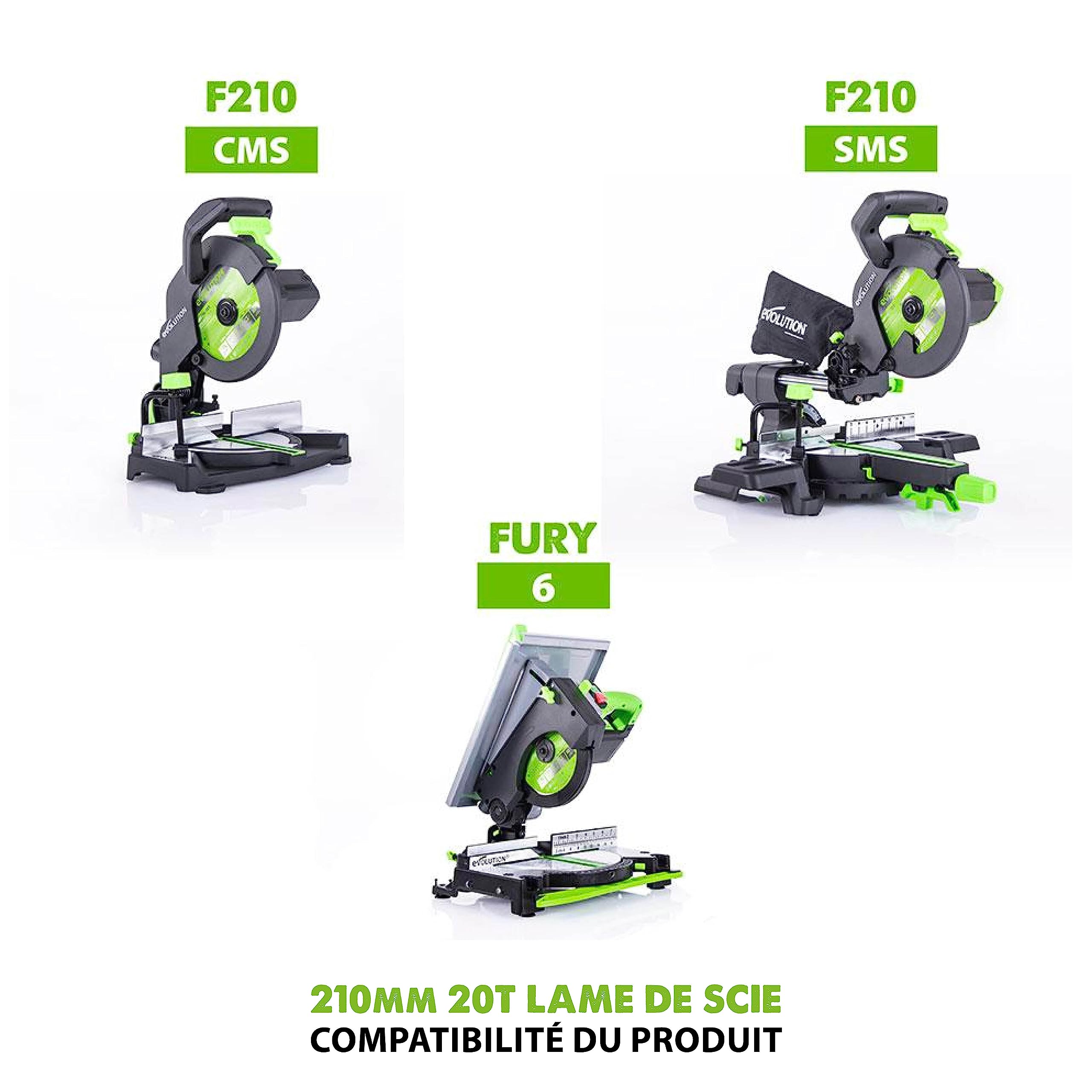 Evolution Disque multifonction FURY 210 mm, Vert