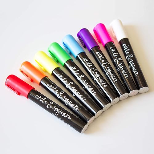 Wet erase chalk pens liquid chalk markers Reversible 6mm tip - round and chisel.