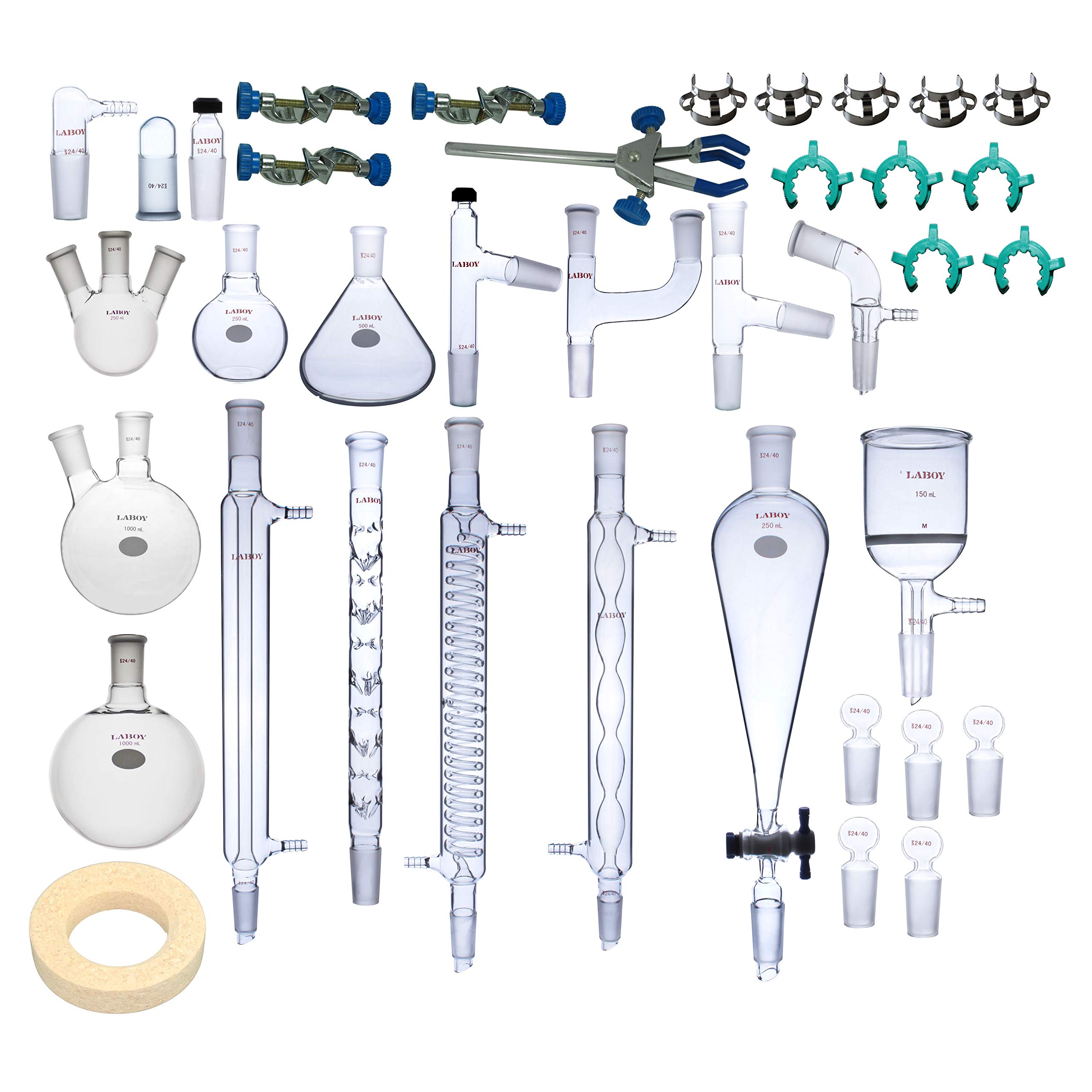 Laboy Glass Organic Chemistry Lab Glassware Kit Laboratory Glassware 33pcs - View #8