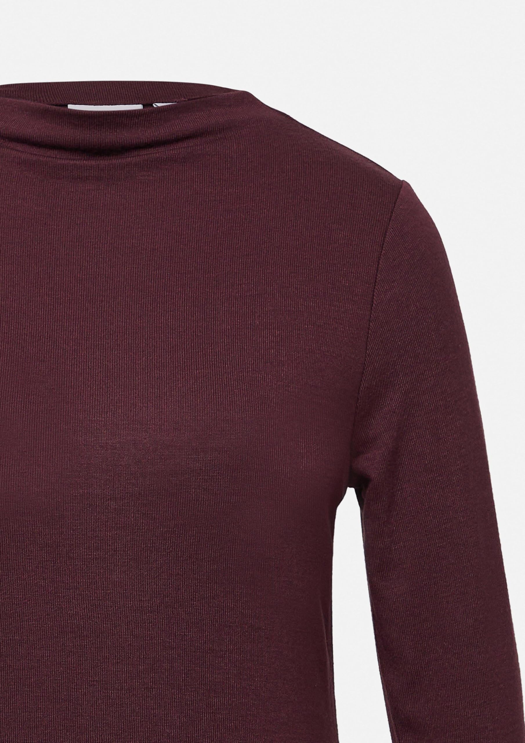 Comma Langarmshirt mit angedeutetem Kragen
