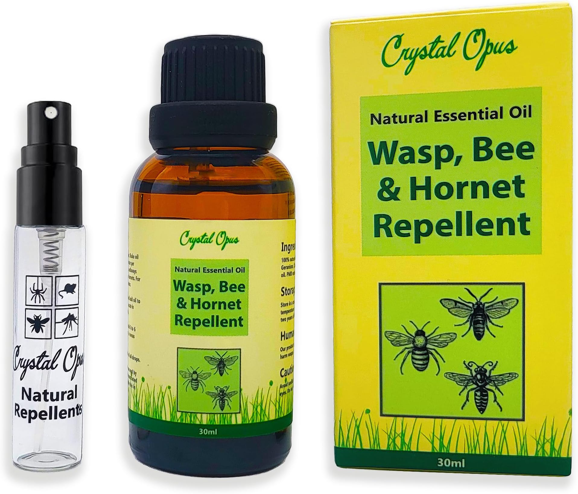 Wasp, Bee & Hornet Repellent Spray. Makes 10+ Litres. 100% Natural. Tried & Tested Concentrated Blend of 8 Essential Oils. Humane, Economical, Ultra-Effective & Safe Deterrent. Home, Garden & Holiday.