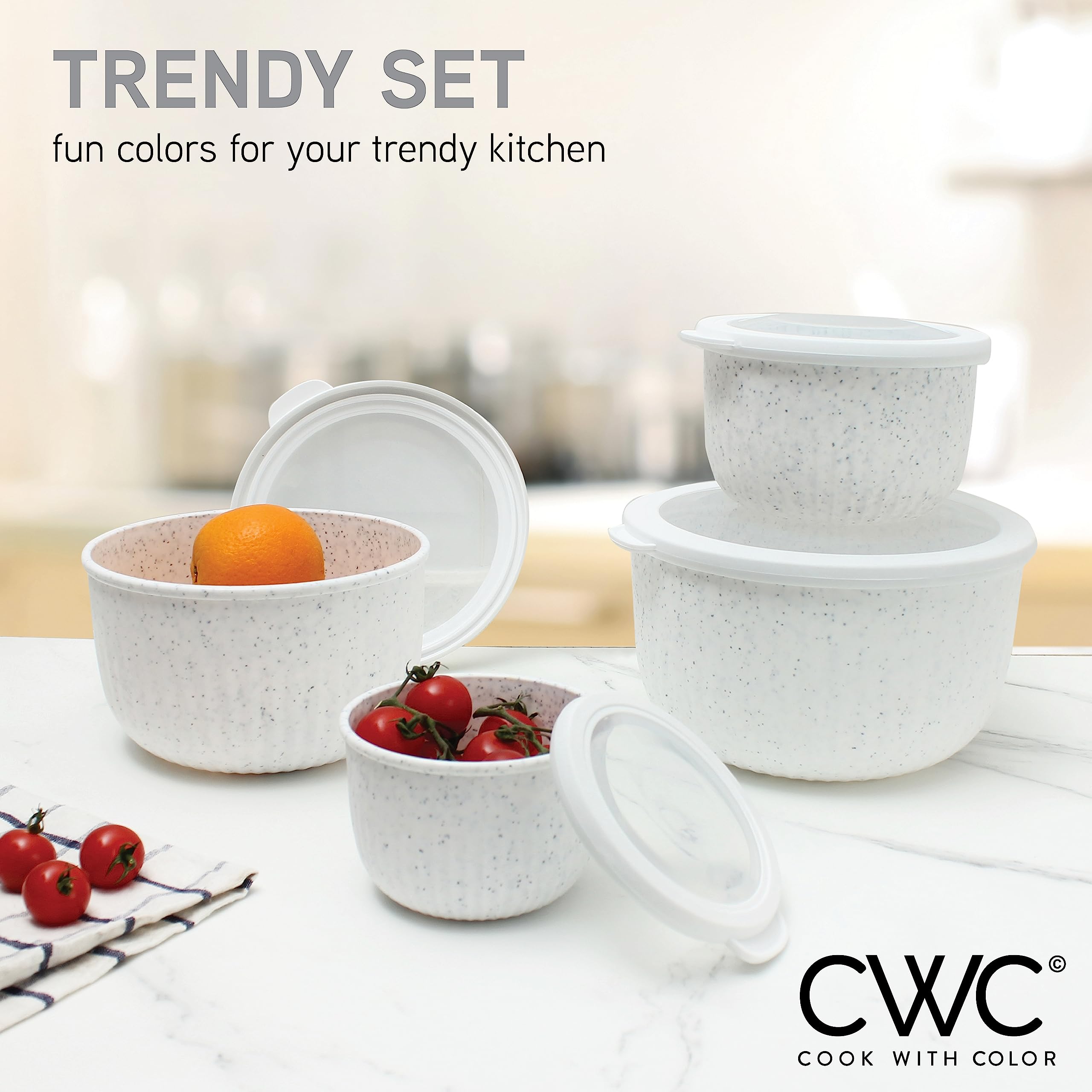Amazon.com: COOK WITH COLOR Prep Bowls with Lids- Wide and Deep