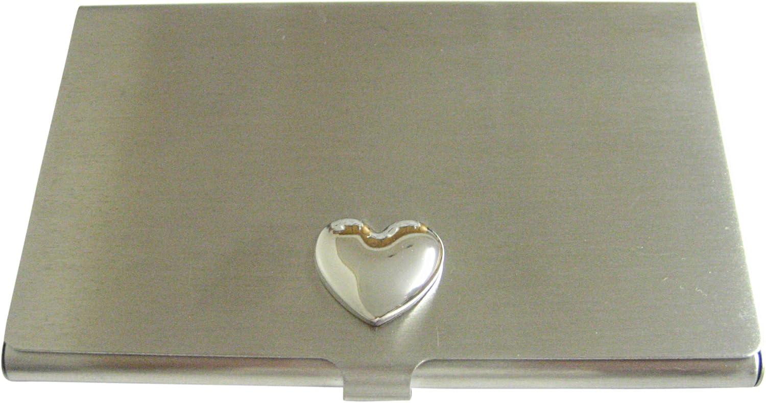 Kiola Designs Silver Toned Curved Heart Wedding Business Card Holder