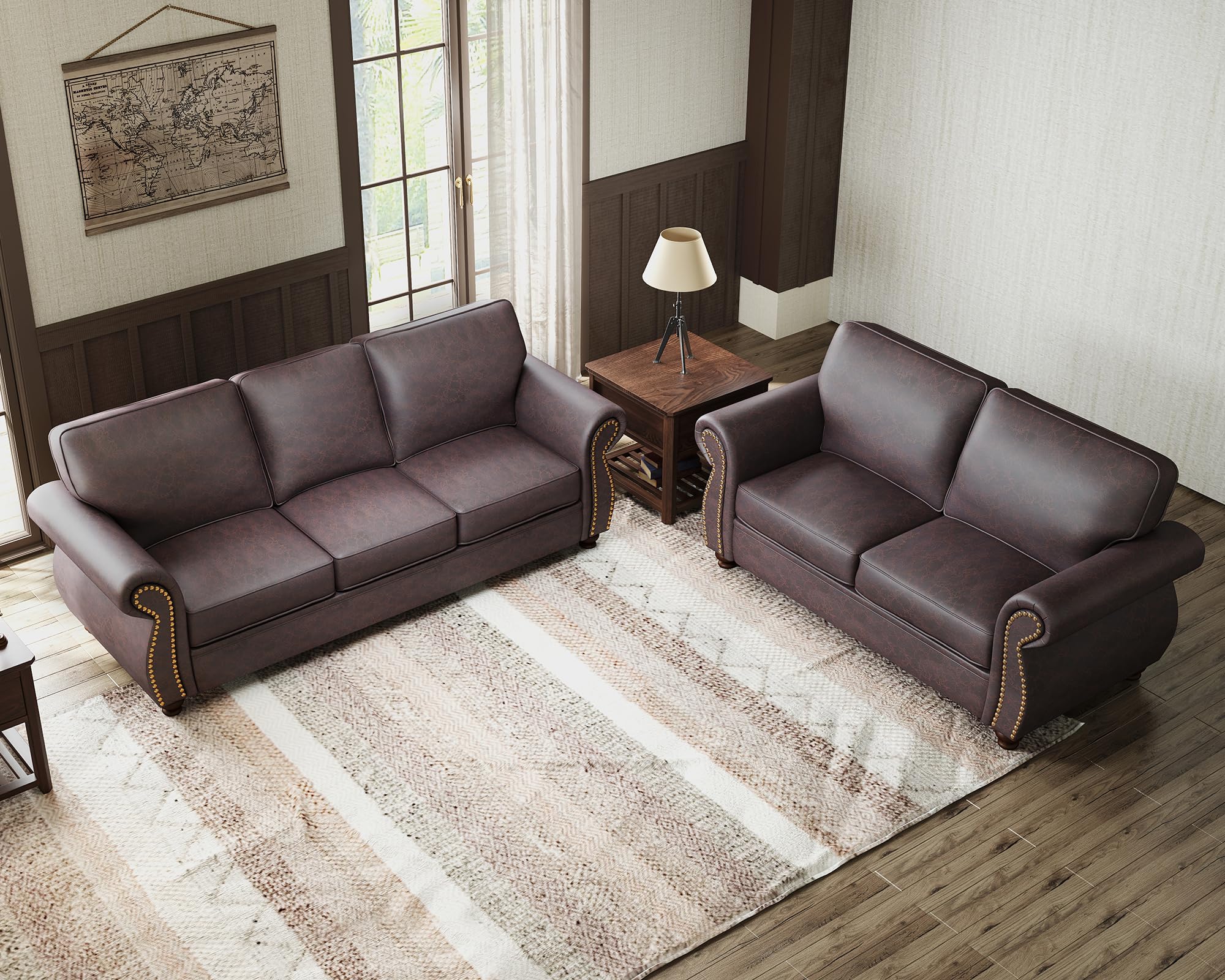 Rivet Mid-Century Couch and Loveseat