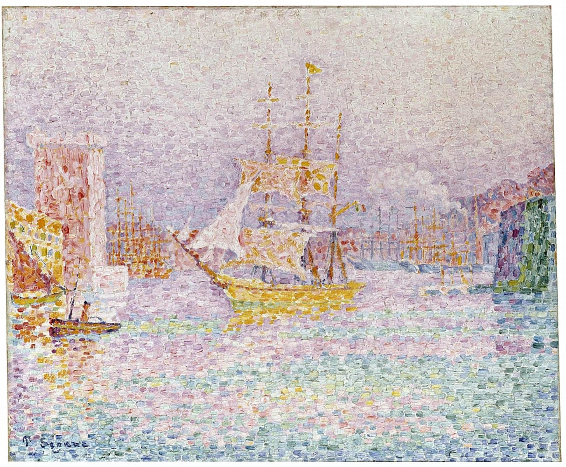 SERENDIPITP Vintage Wall Art Canvas Nordic Poster Canvas Print Picture the Harbour At Marseilles by Paul Signac Wall Art Poster for Home Decor 60x90cm