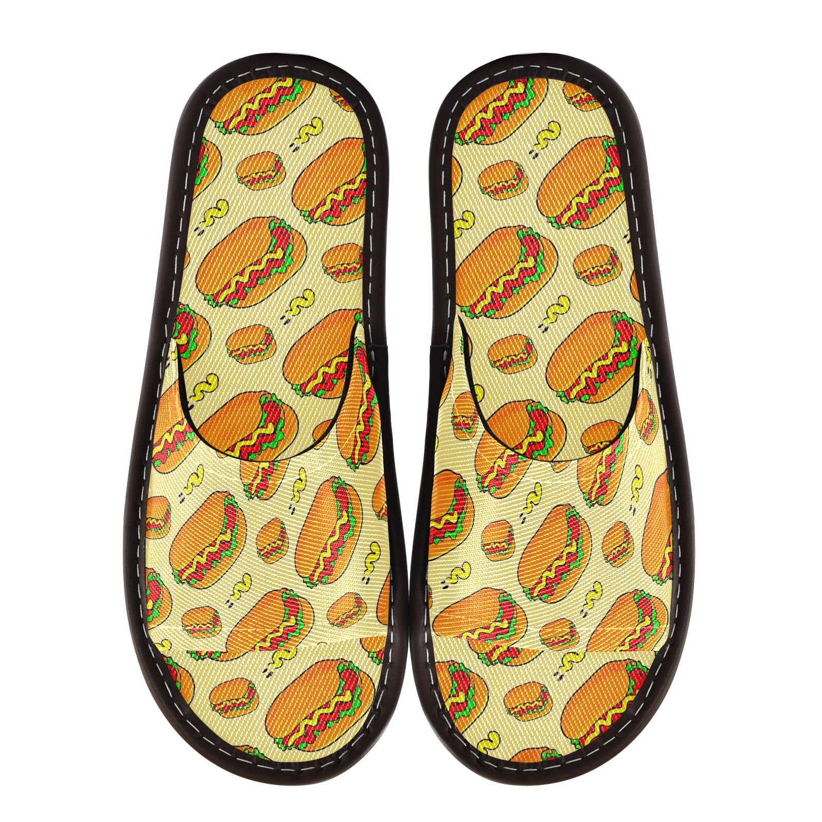 CHIFIGNO Outdoor Slippers for Adults, Reusable Slip-on Spa Shoes with Non-slip Sole Size 6.5-7