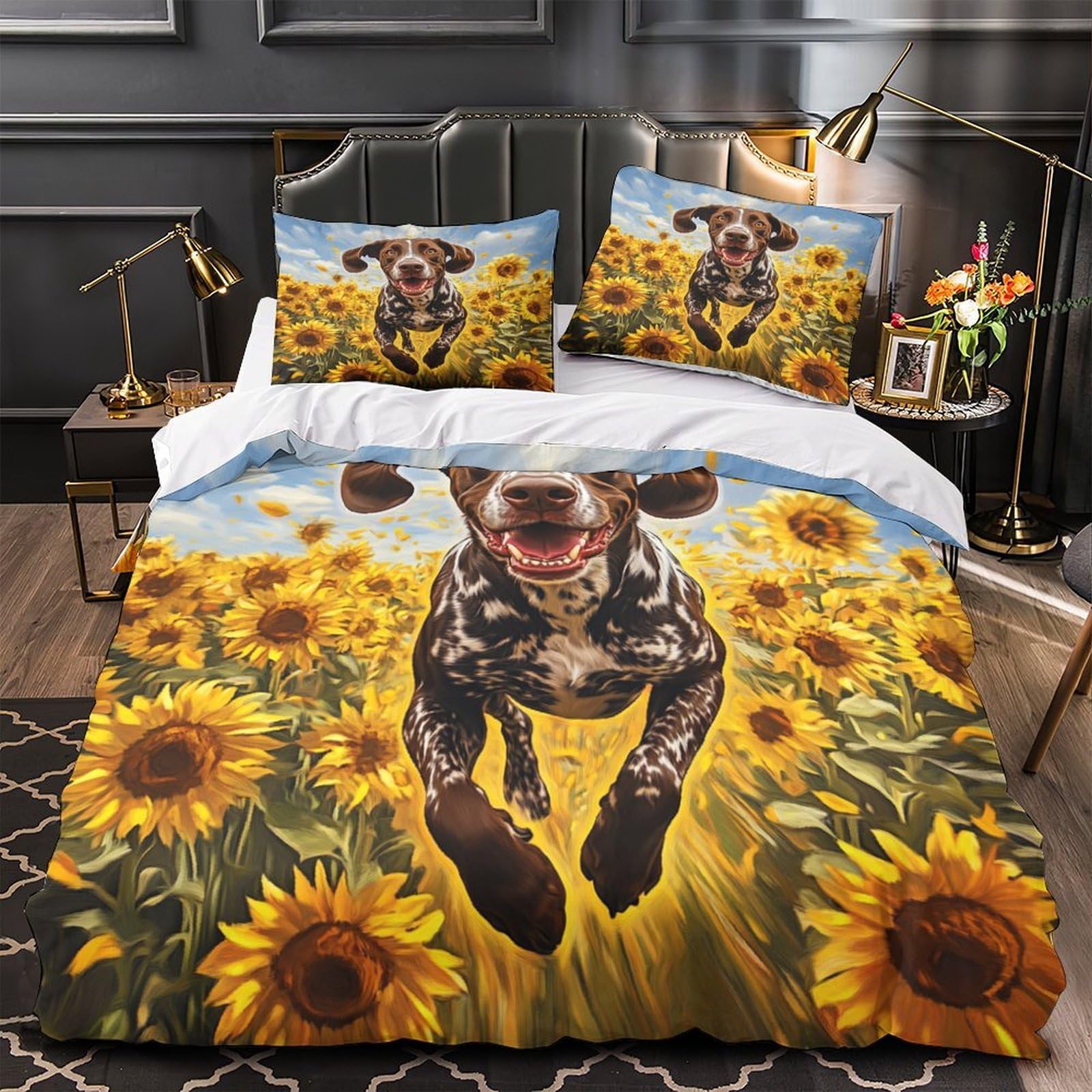 Housse de couette microfibre résistante et confortable lit double 200x200