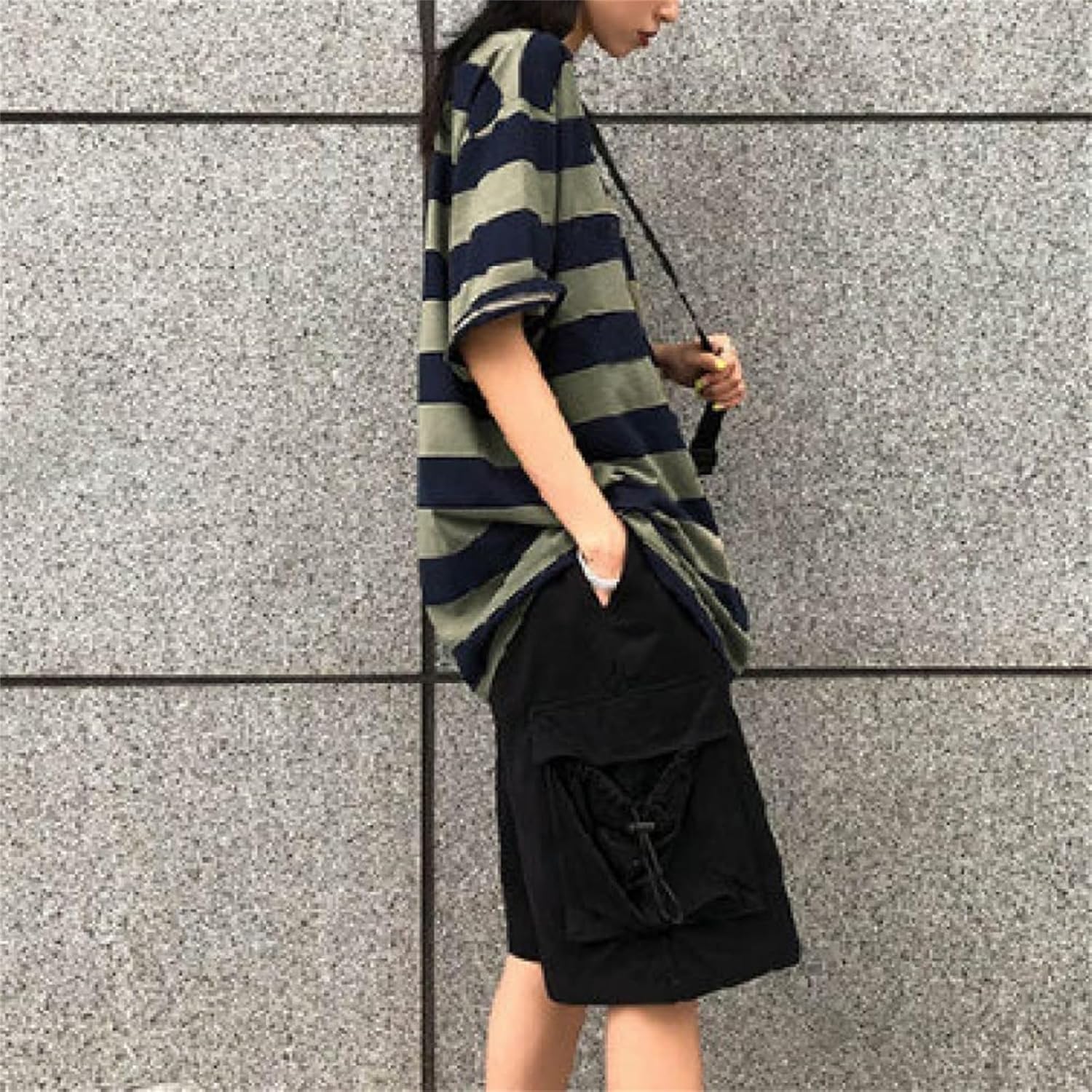 Harajuku Oversized Striped Shirts Y2K Grunge Clothes Crew Neck Emo Scene Clothes Streetwear Baggy Shirt Pullover - Image 6