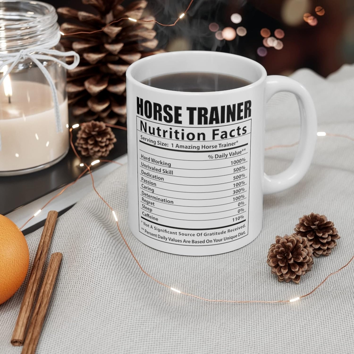 Lovesout Funny Horse Trainer Nutritional Facts Coffee Mug Birthday Gifts 2026 Christmas Nutrition Cup Ceramic White 11oz - Image 5